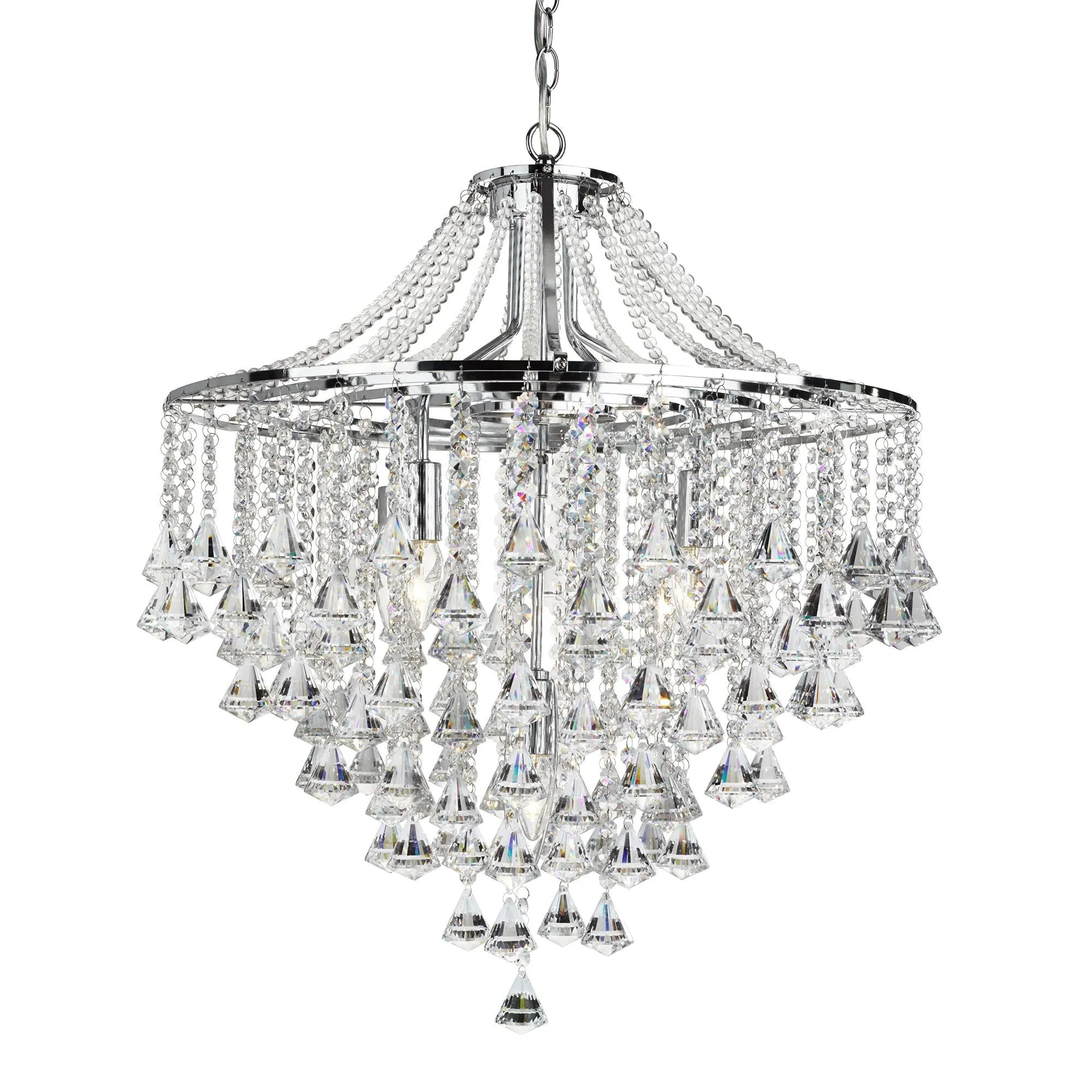 3495-5CC Dorchester Chrome 5 Light Crystal Suspended Light