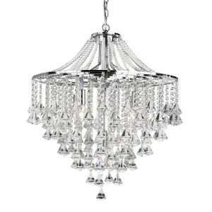 3495-5CC Dorchester Chrome 5 Light Crystal Suspended Light