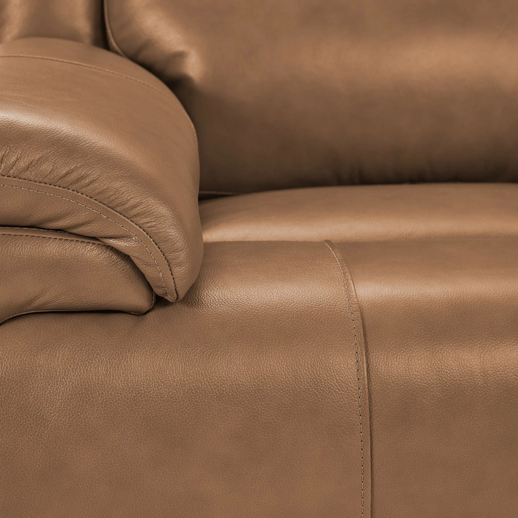 Allie Leather Dual Power Recliner - Canyon