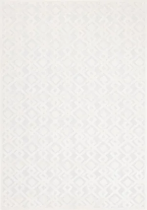 Arctic Echo 6'7" x 9'6" Diamond Area Rug - White