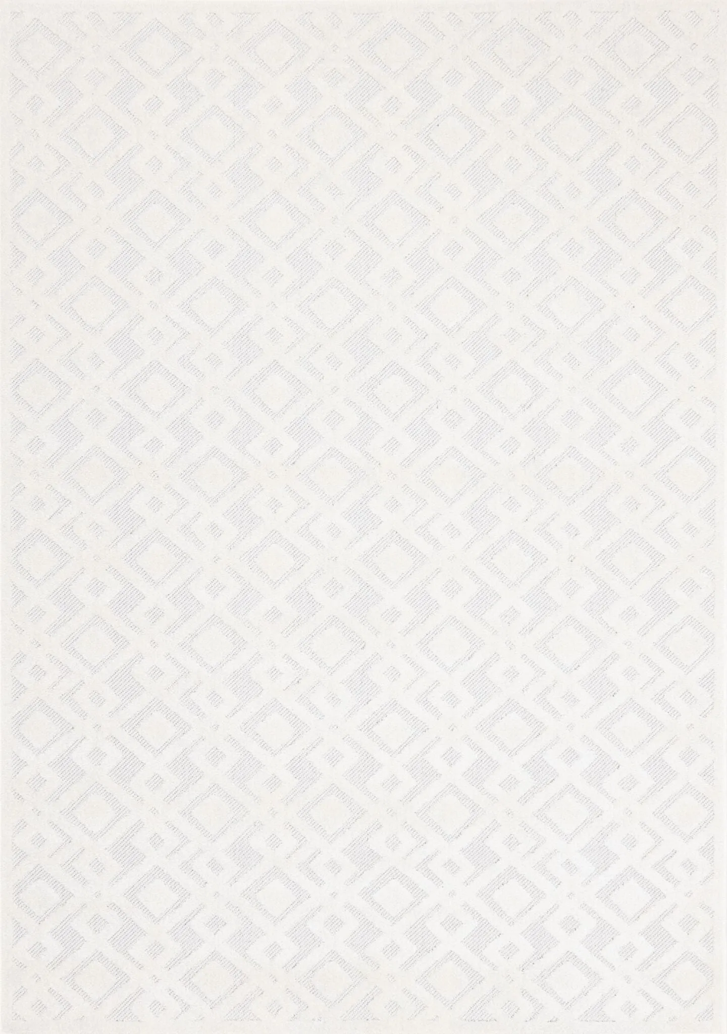 Arctic Echo 6'7" x 9'6" Diamond Area Rug - White
