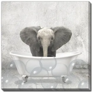 Bathtime Friends II Wall Art - Grey/White - 18 X 18