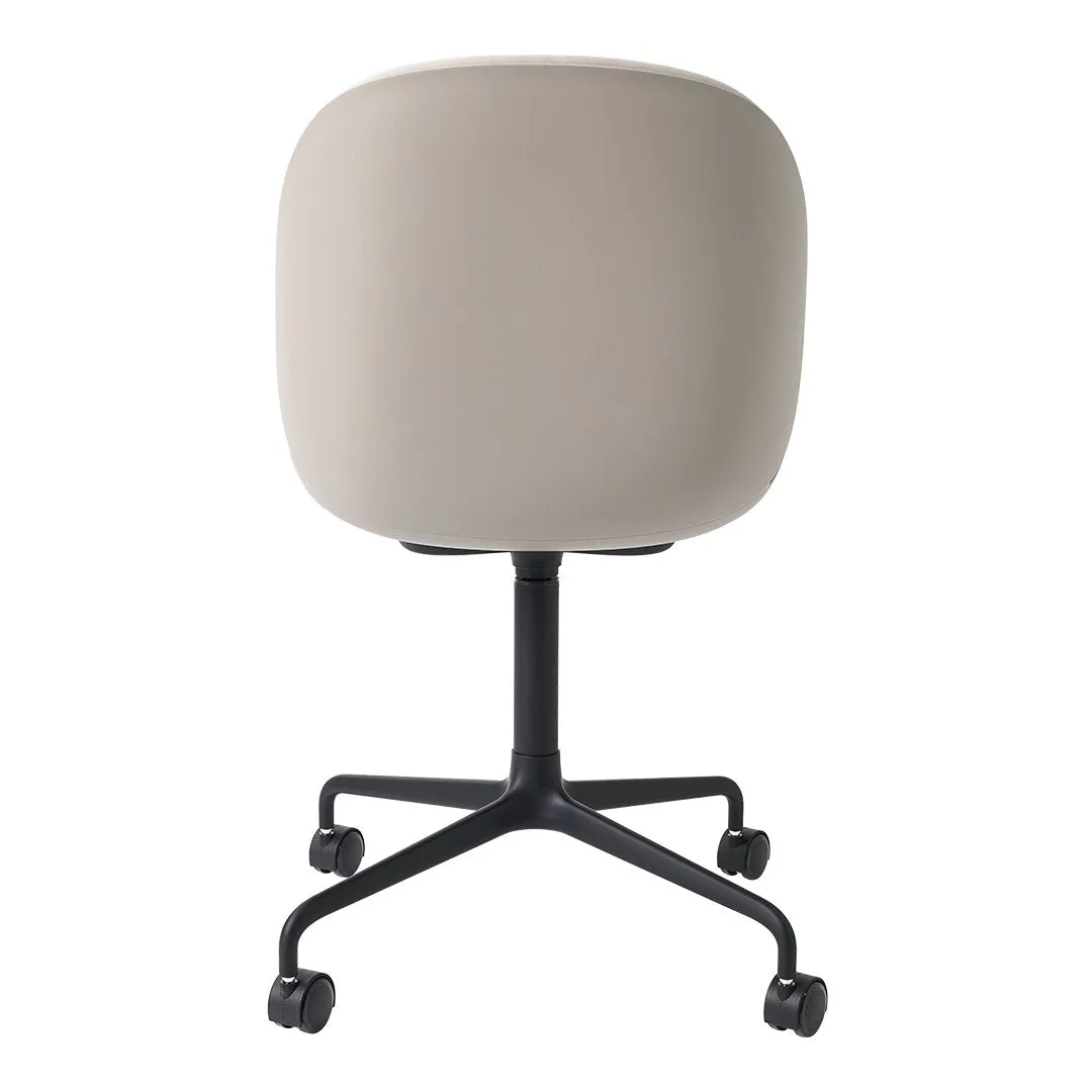 Beetle Meeting Chair - Black 4-Star Base w/ Casters - Front Upholstered
