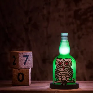 Black & White Owl Handmade Inlit (Green)