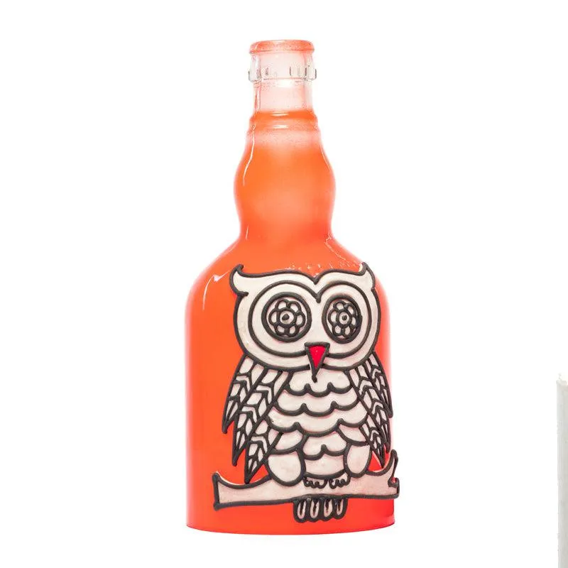 Black & White Owl Handmade Inlit (Orange)