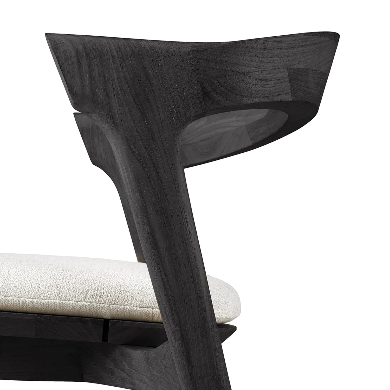 Black Bok Outdoor Dining Chair, Upholstered