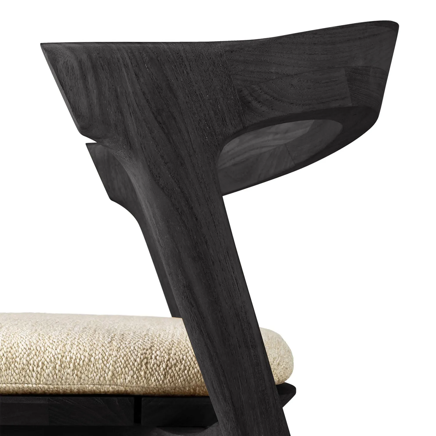 Black Bok Outdoor Dining Chair, Upholstered
