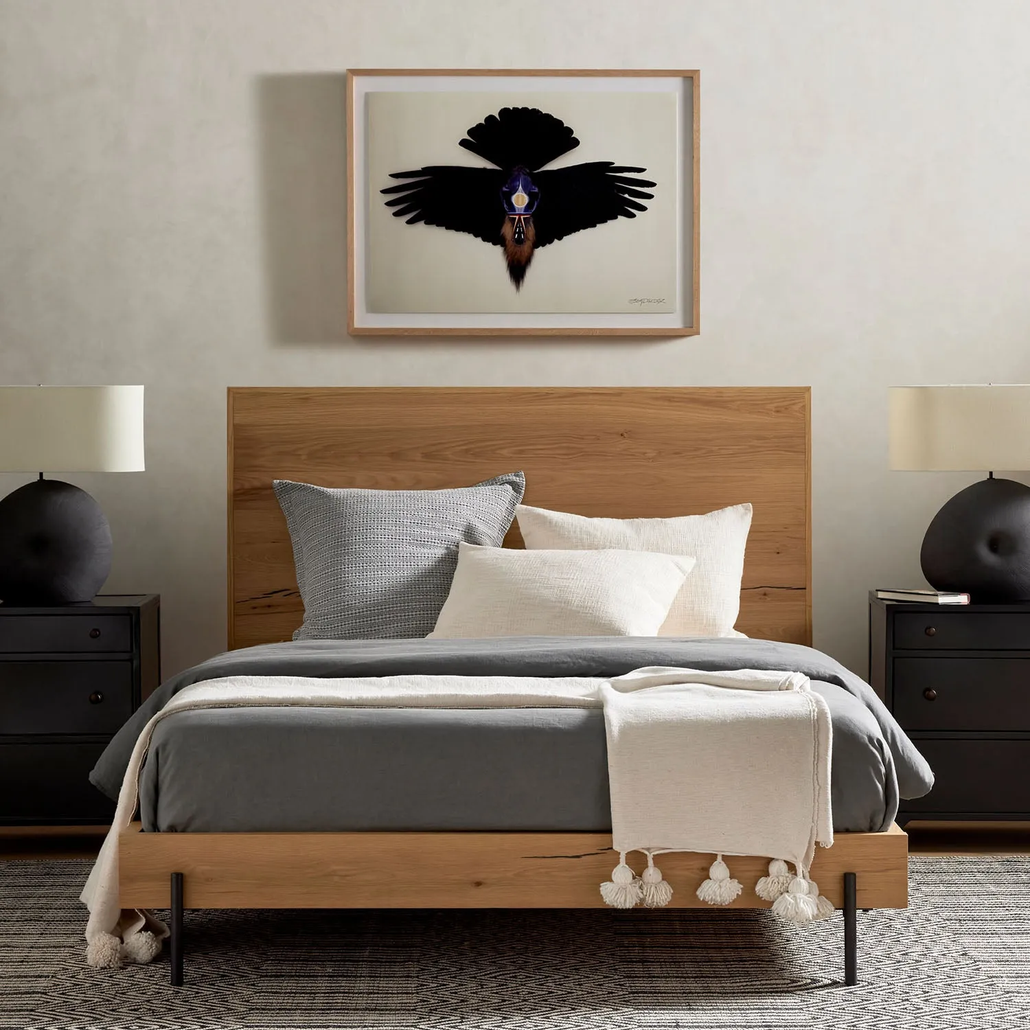 Black Metal Bedside Table