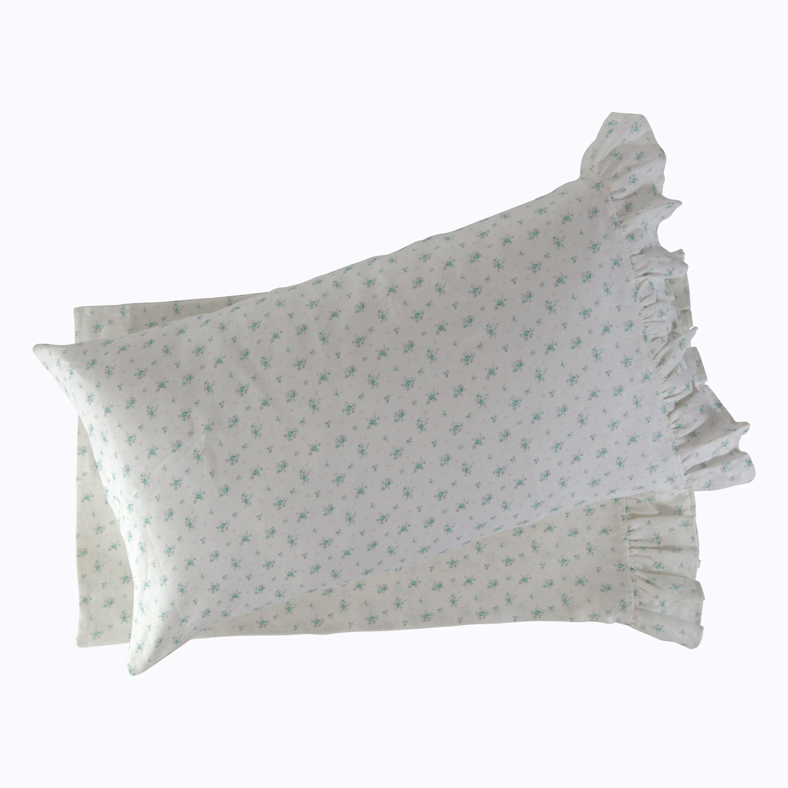 Blossom Floral Linen Ruffle Pillowcase Pair