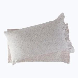 Blossom Floral Linen Ruffle Pillowcase Pair