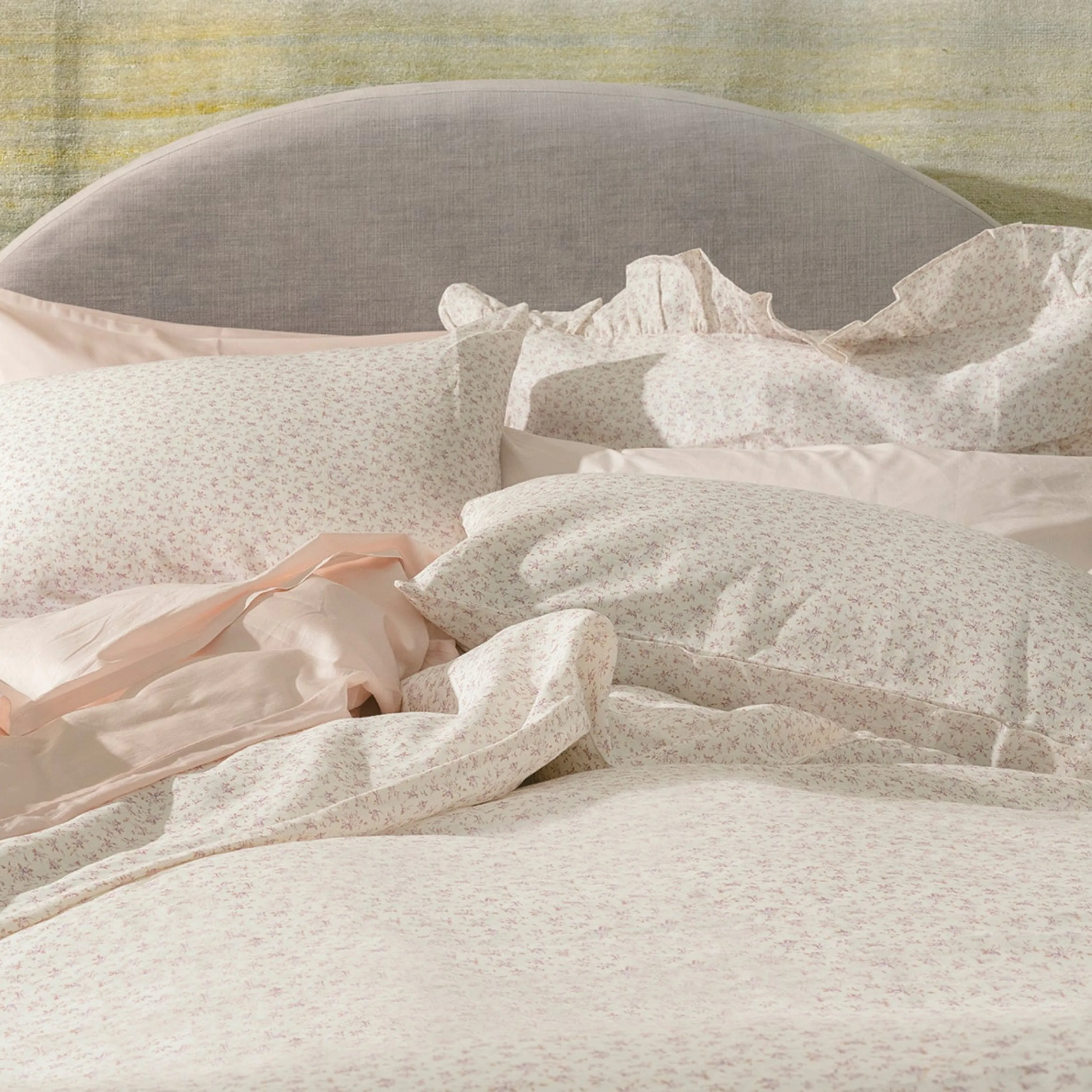 Blossom Floral Linen Ruffle Pillowcase Pair