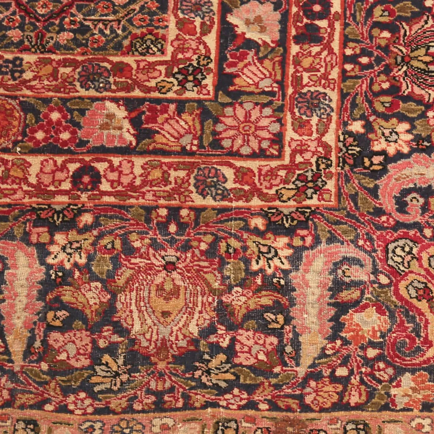 Blue & Red Antique Persian Khorassan Rug - 11'5" x 16'7"