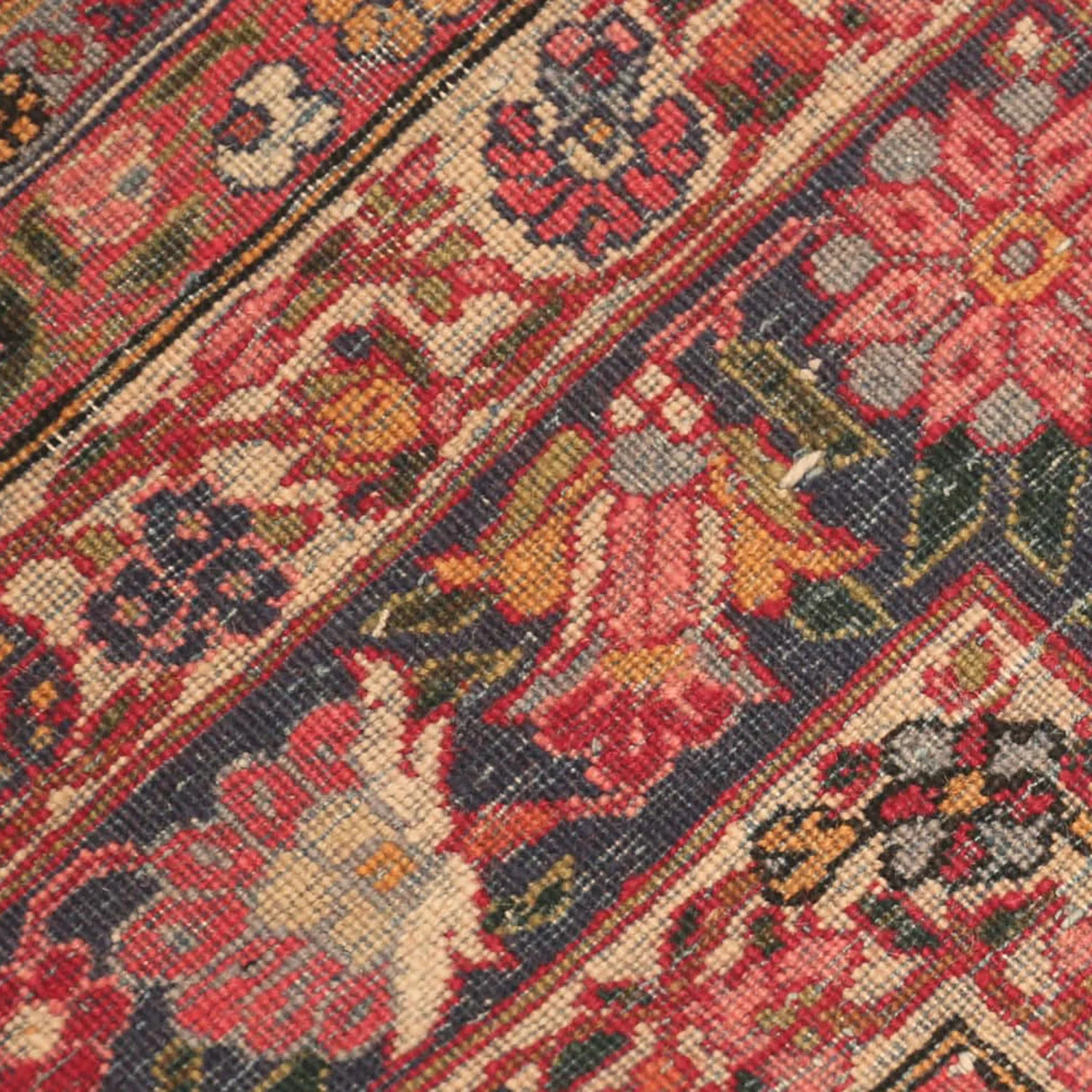 Blue & Red Antique Persian Khorassan Rug - 11'5" x 16'7"