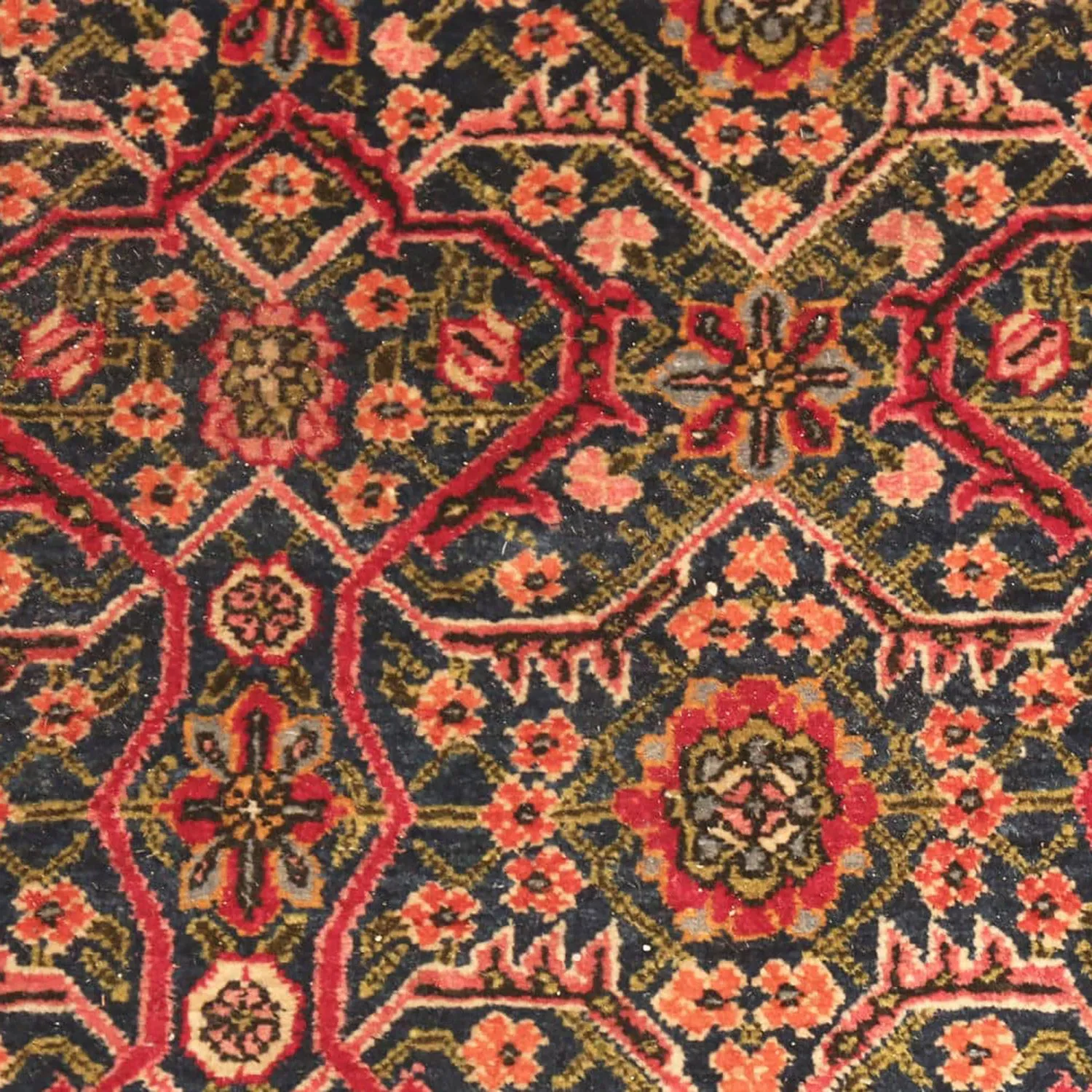 Blue & Red Antique Persian Khorassan Rug - 11'5" x 16'7"