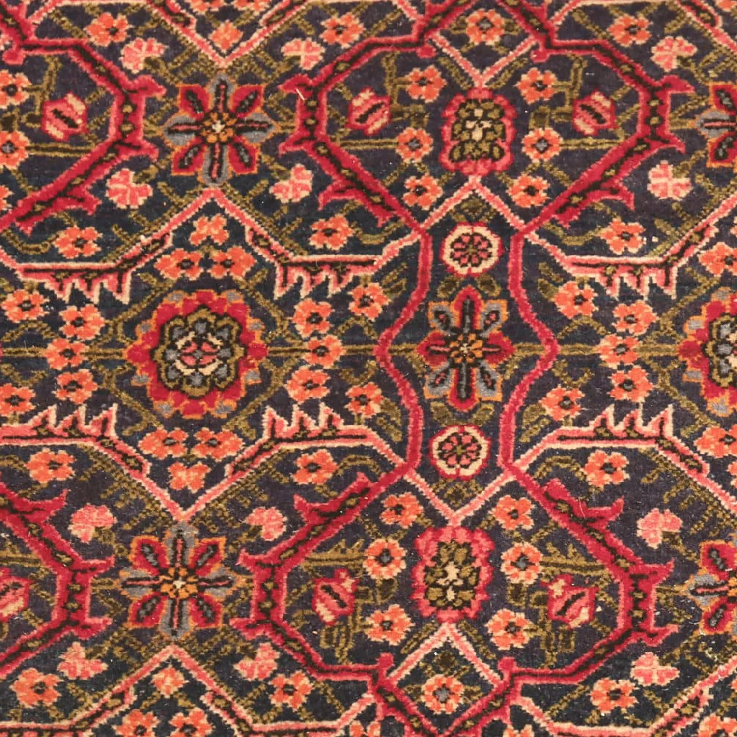 Blue & Red Antique Persian Khorassan Rug - 11'5" x 16'7"