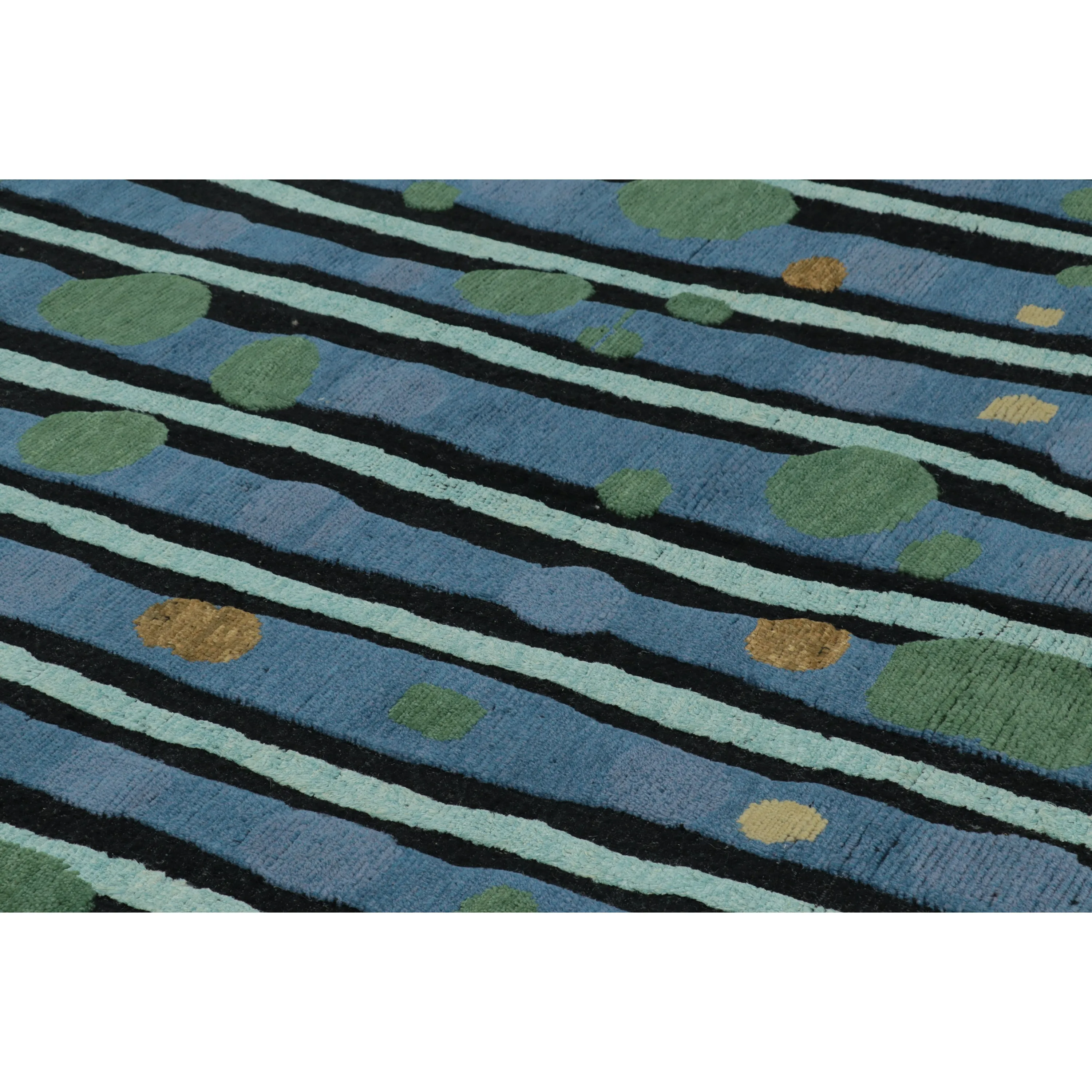 Blue Contemporary Wool Jute Rug - 8' x 9'11"