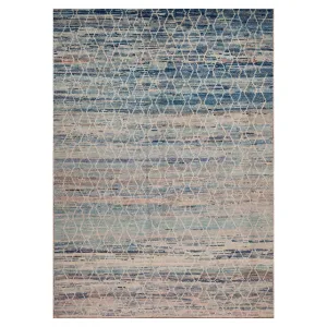 Blue Zameen Transitional Wool Rug - 6'4" x 9'