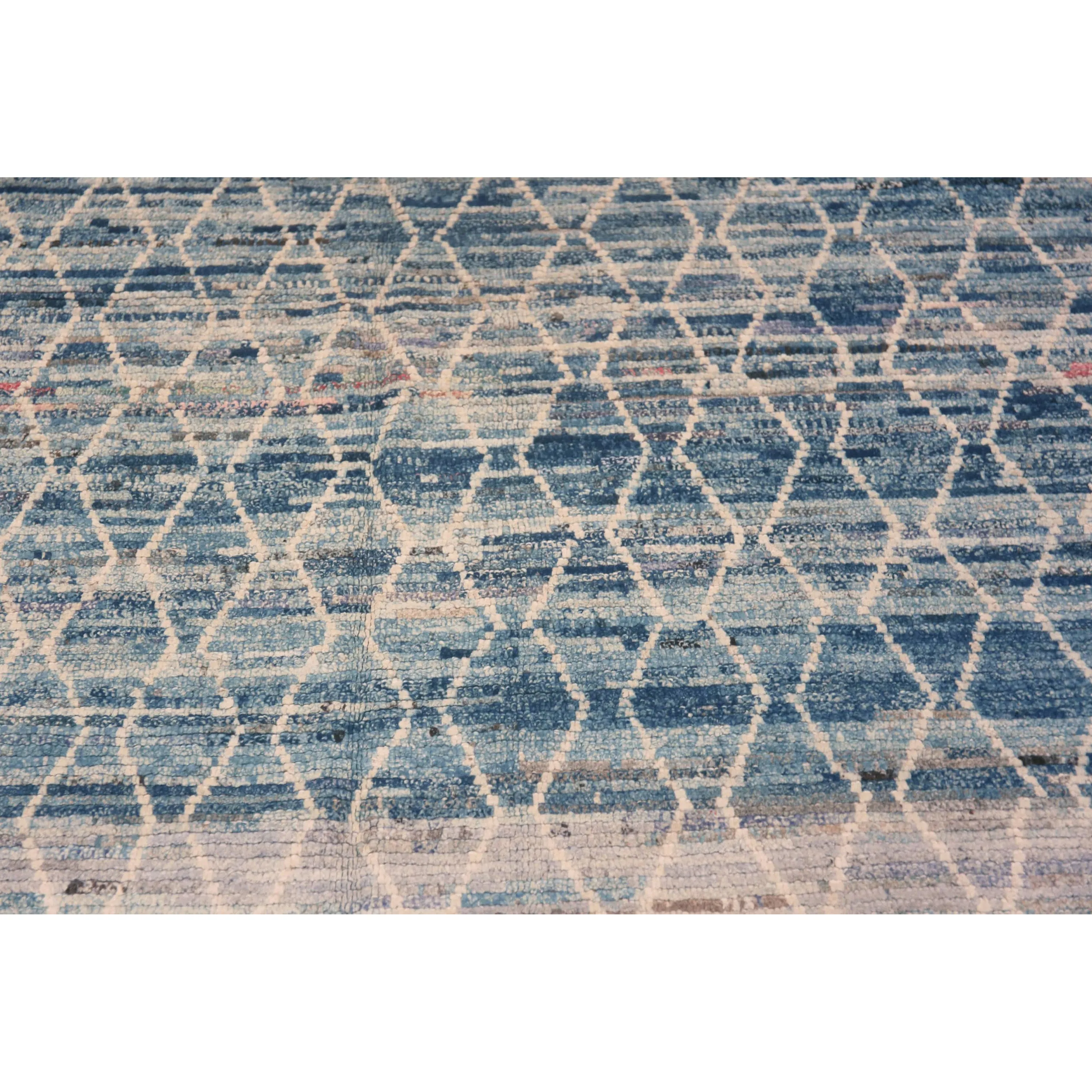 Blue Zameen Transitional Wool Rug - 6'4" x 9'