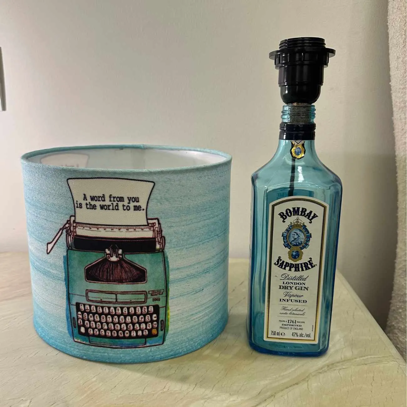 Bombay Sapphire Bottle Shade Lamp