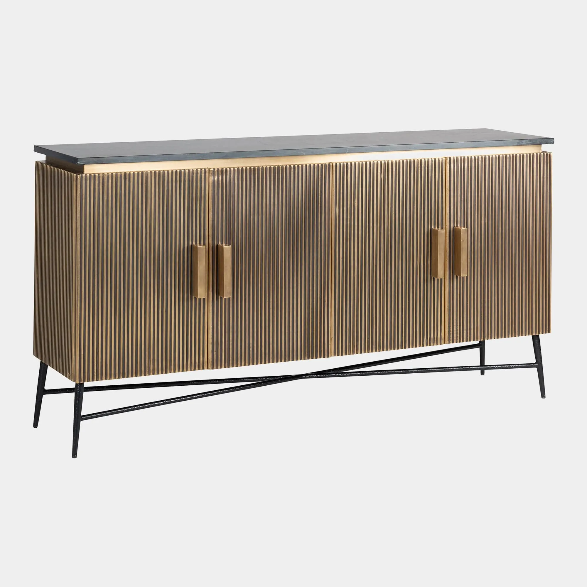 Braxton - 4 Door Sideboard In Black Marble