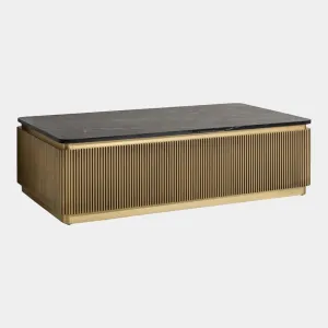 Braxton - Rectangular Coffee Table In Black Marble
