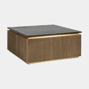 Braxton - Square Coffee Table In Black Marble