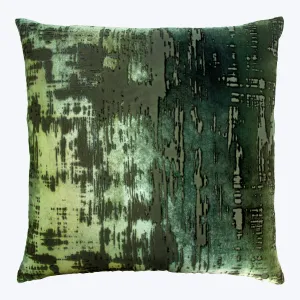 Brushstroke Velvet Pillow, Evergreen