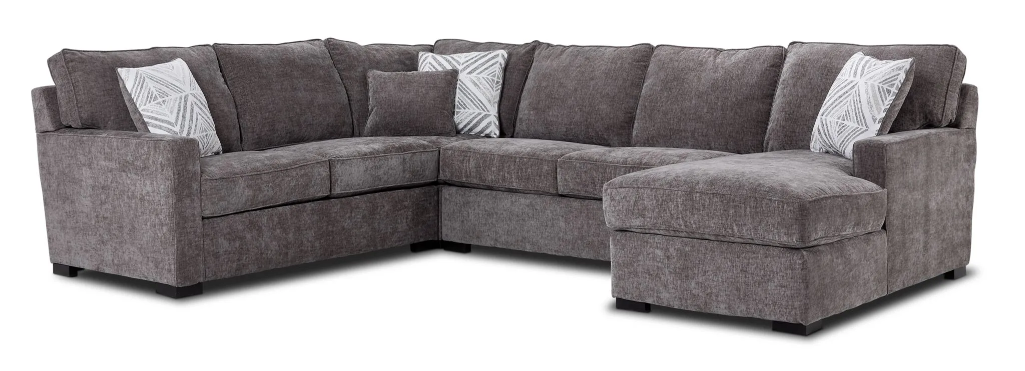 Charlotte 4-Piece Sectional with Right-Facing Chaise - Stone