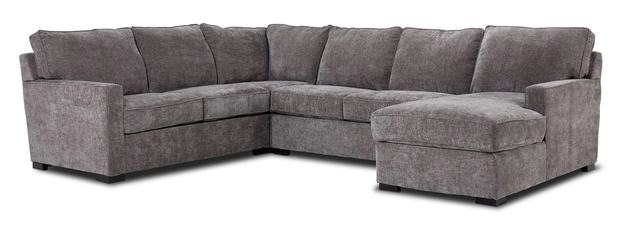 Charlotte 4-Piece Sectional with Right-Facing Chaise - Stone