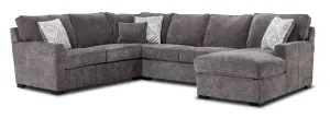Charlotte 4-Piece Sectional with Right-Facing Chaise - Stone