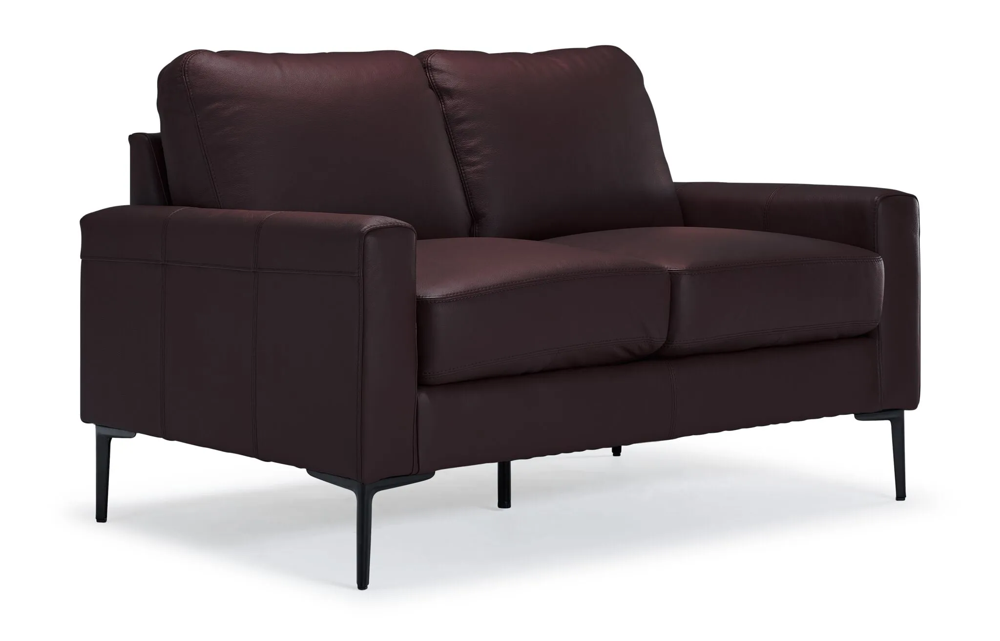 Chito Leather Loveseat - Mocha