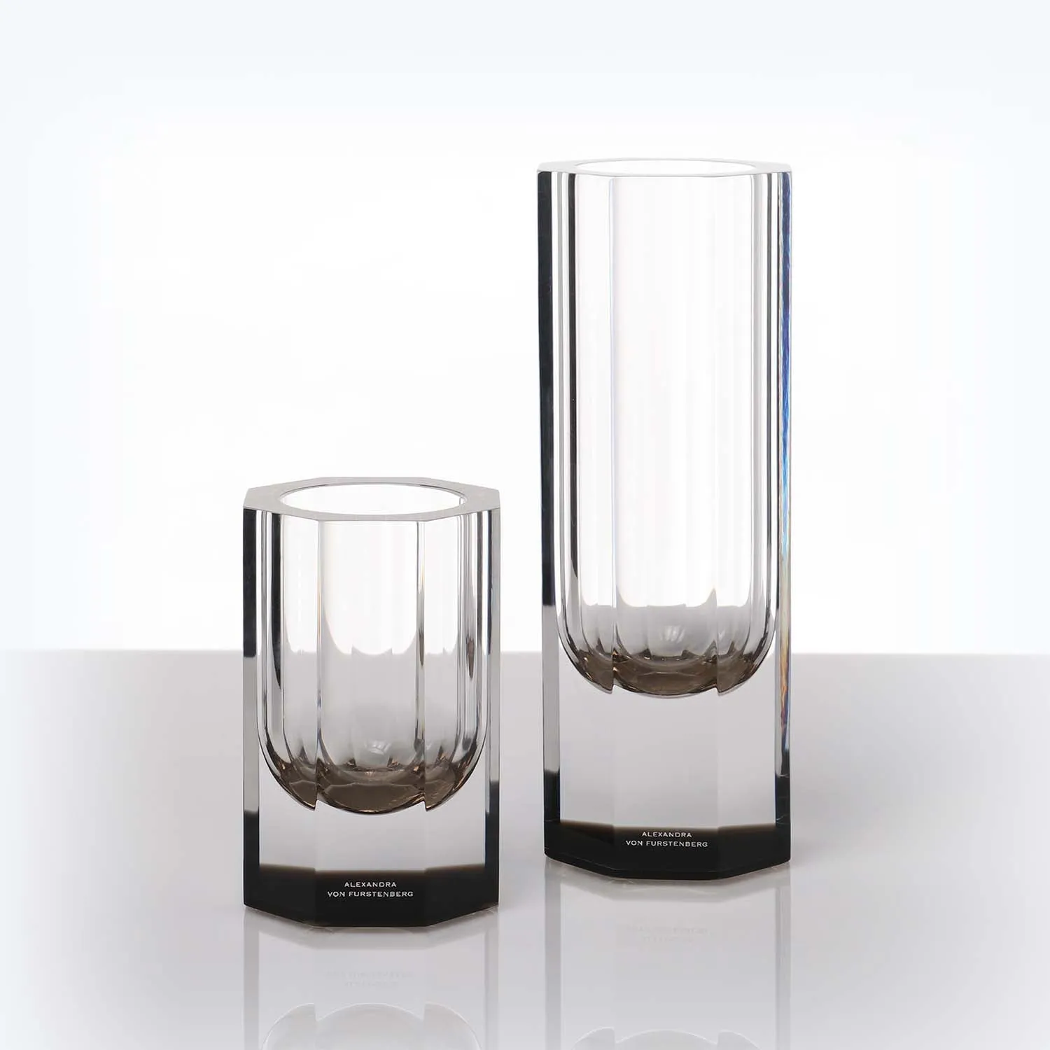 Clear Bronze Bolt Vase