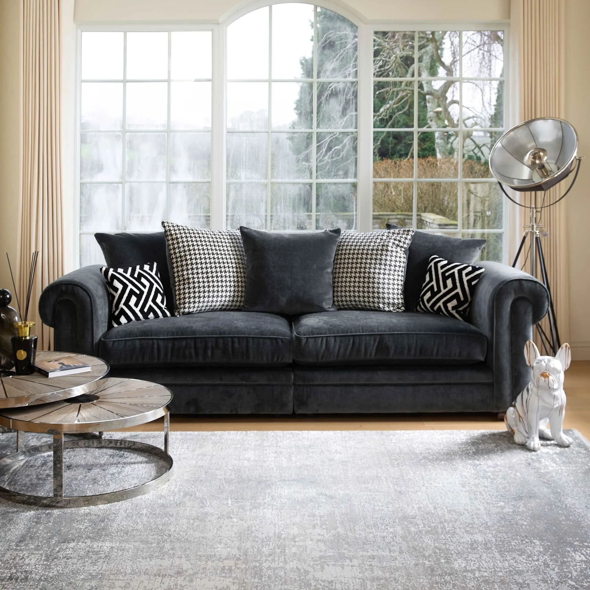 Coco - Extra Large Pillow Back Split Sofa In Fabric