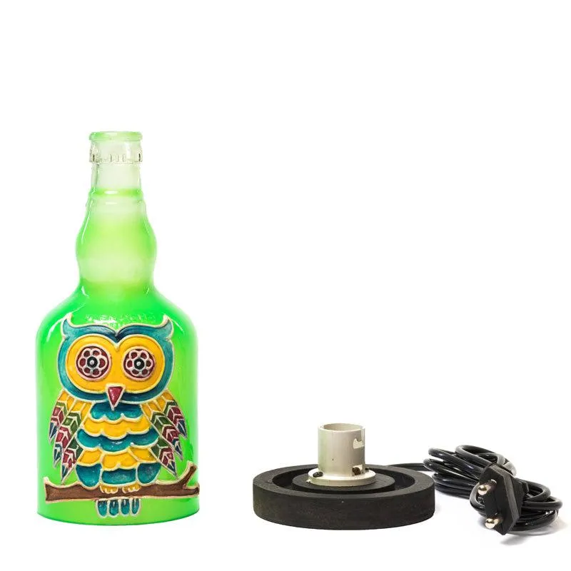 Colorful Owl Handmade Inlit (Green)
