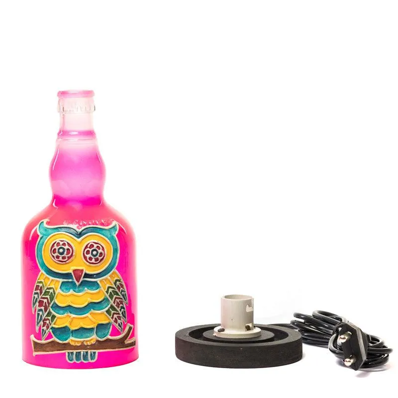 Colorful Owl Handmade Inlit (Pink)