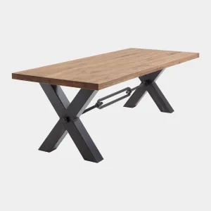 Colossus - Straight Edge Dining Table In Natural Oak With Kansas Leg