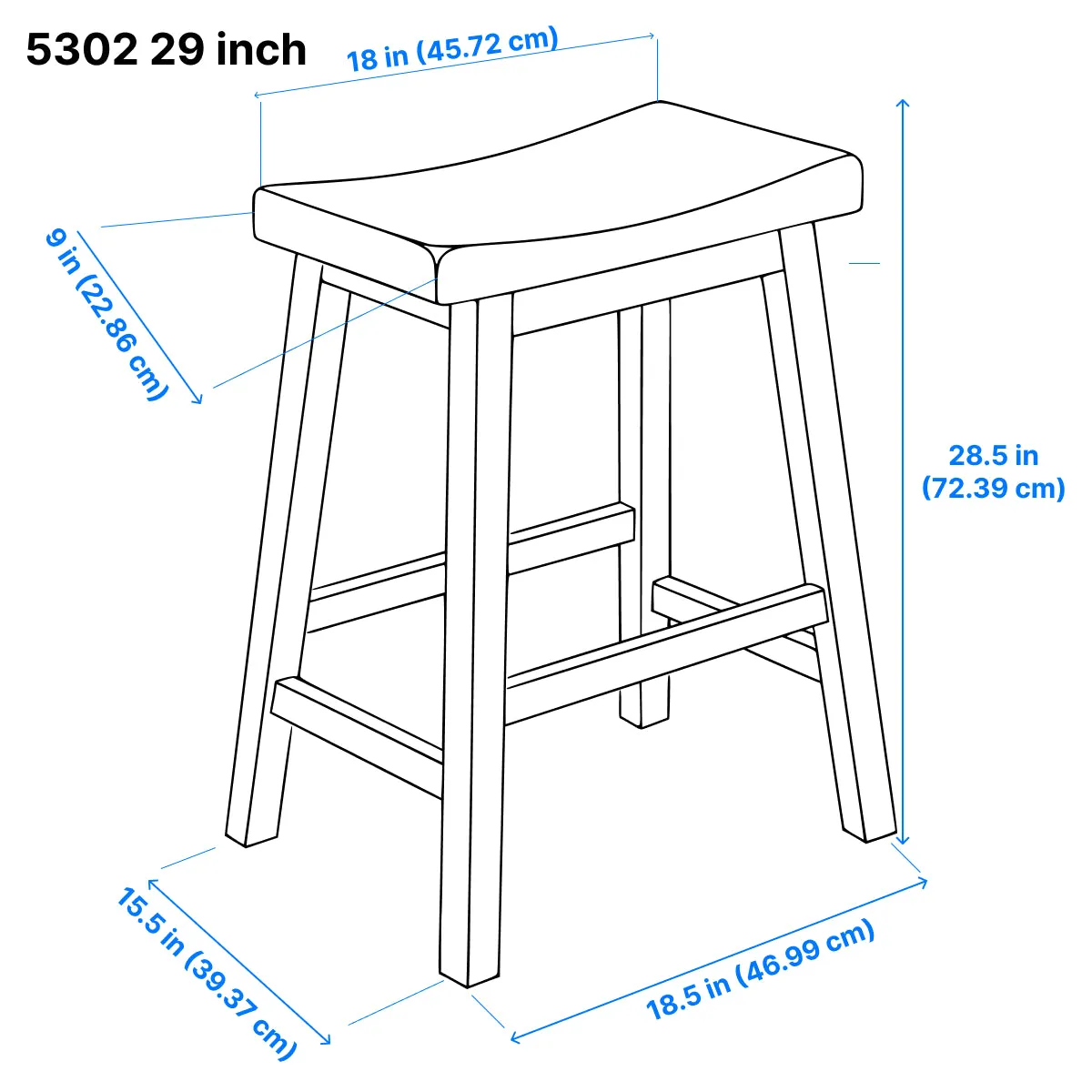 Colt Bar Stool - Black - Set of Two