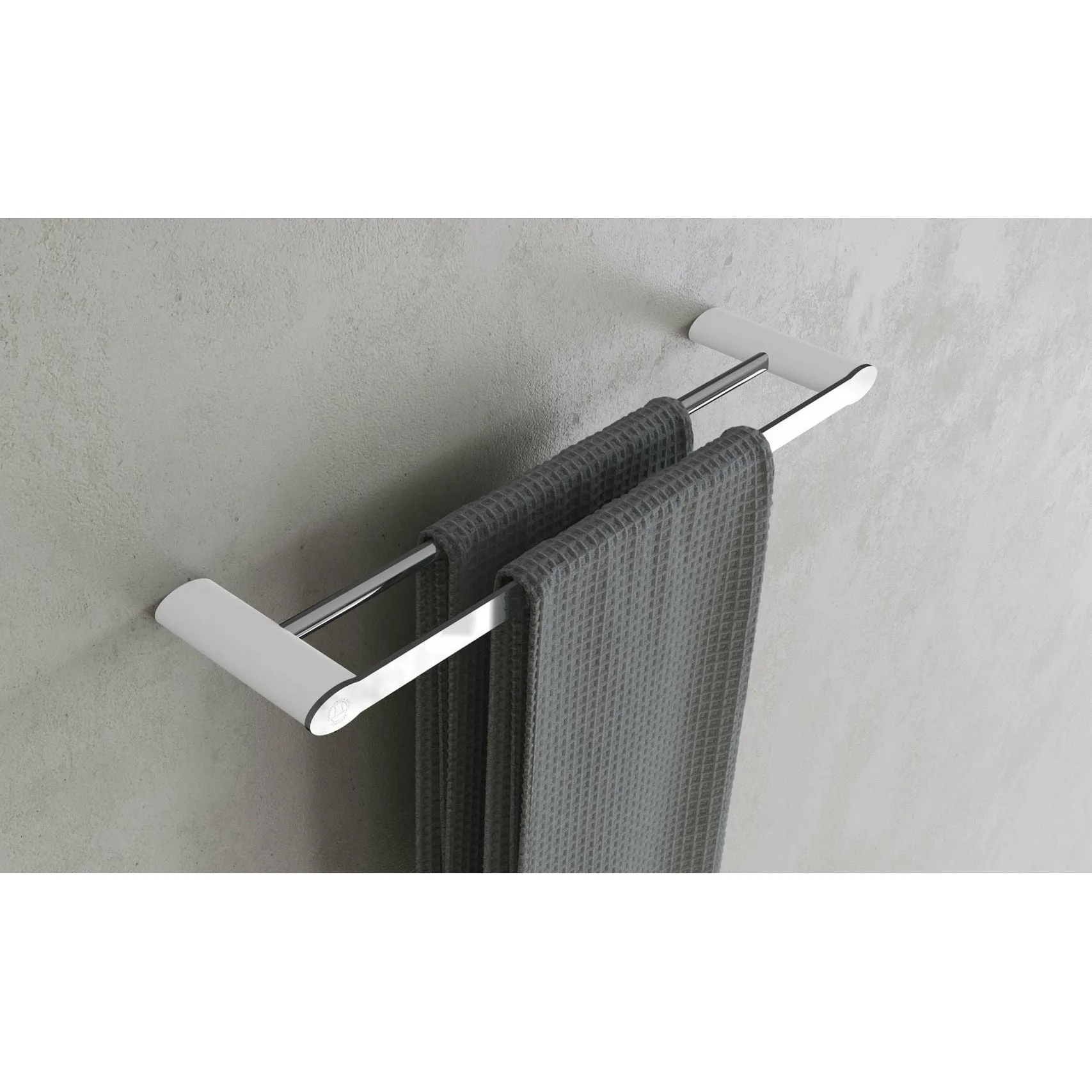 Copenhagen Bath Cb 200 Double Towel Holder, Chrome/Mat White