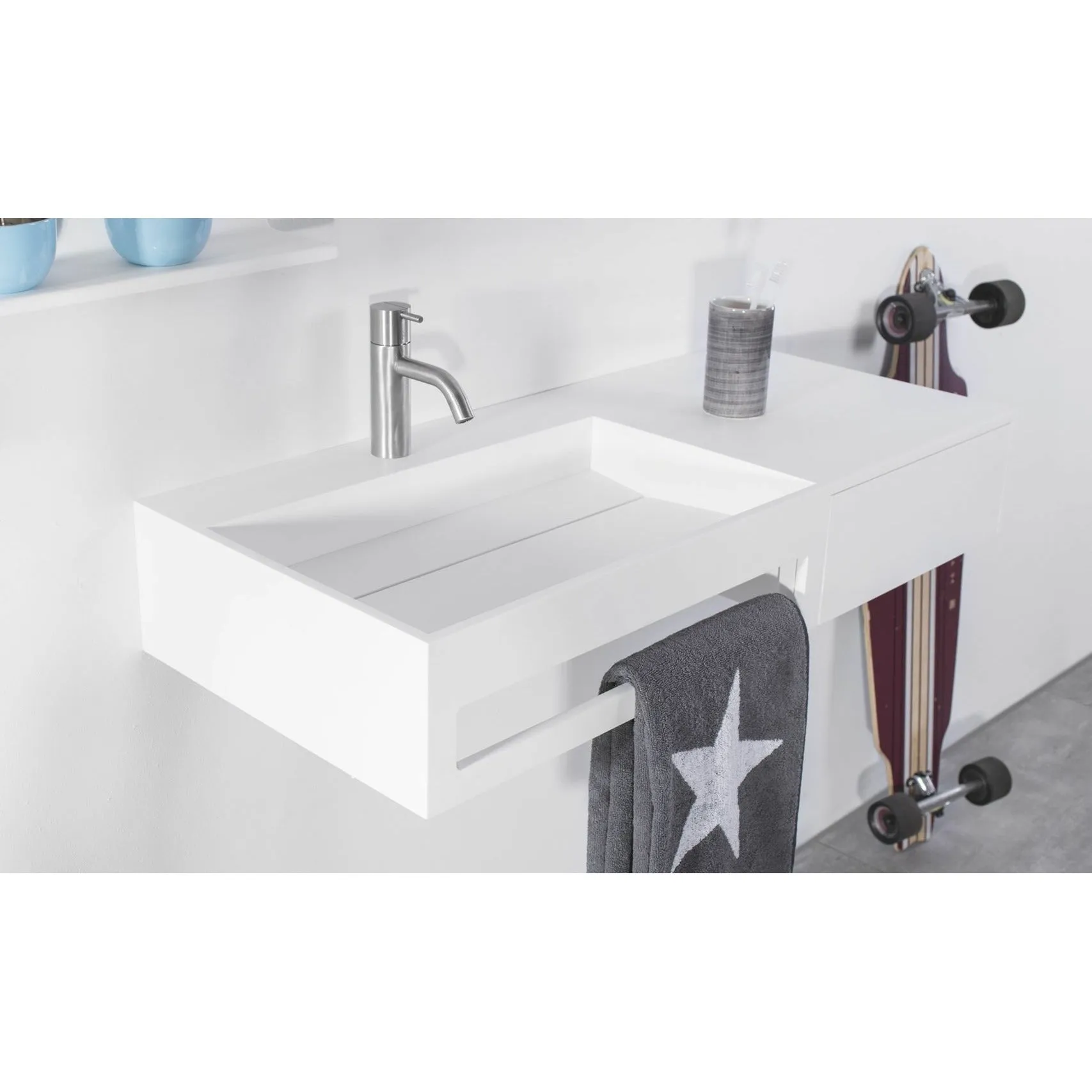 Copenhagen Bath Sandfjord Left Wash Basin, L90 Cm