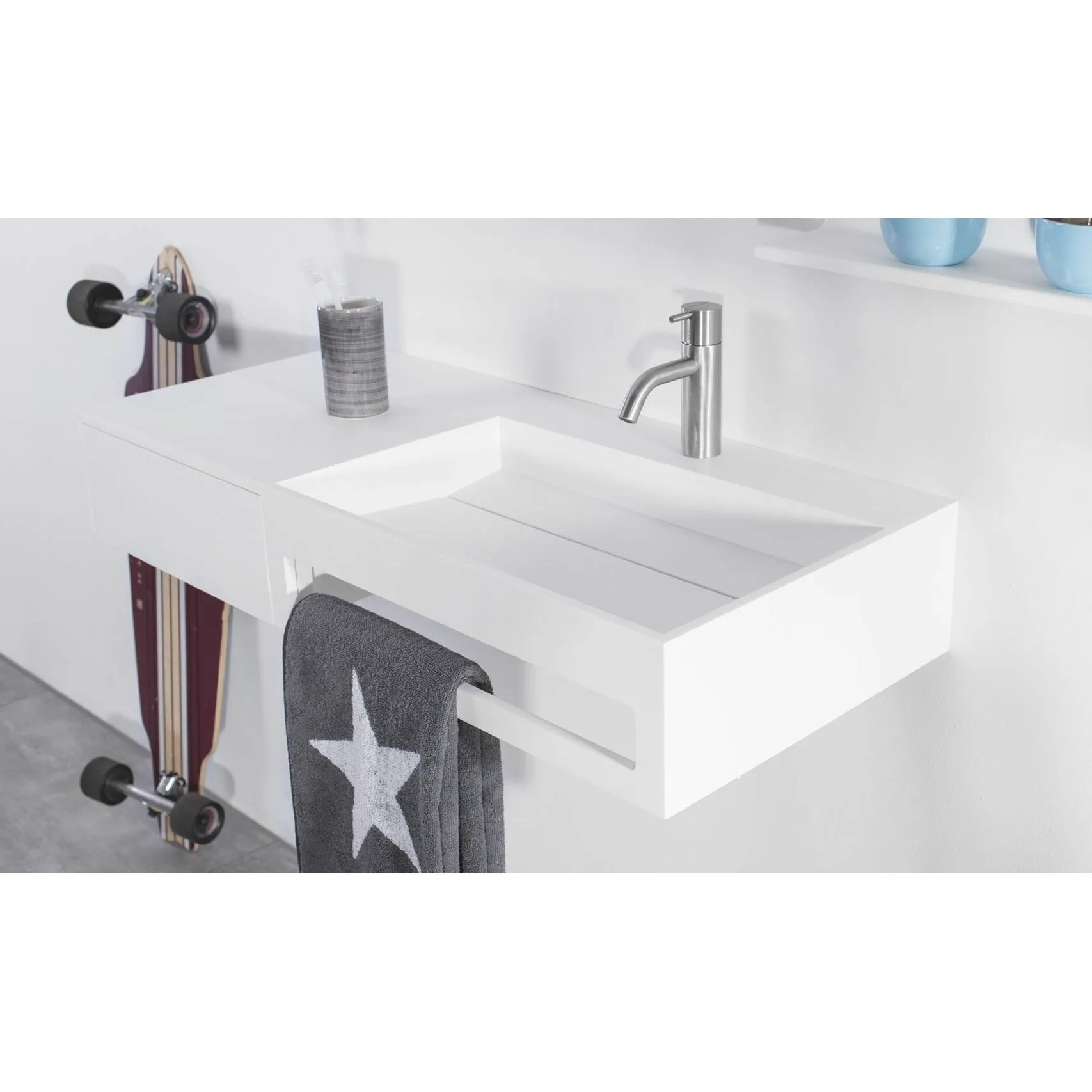 Copenhagen Bath Sandfjord Right Wash Basin, L90 Cm