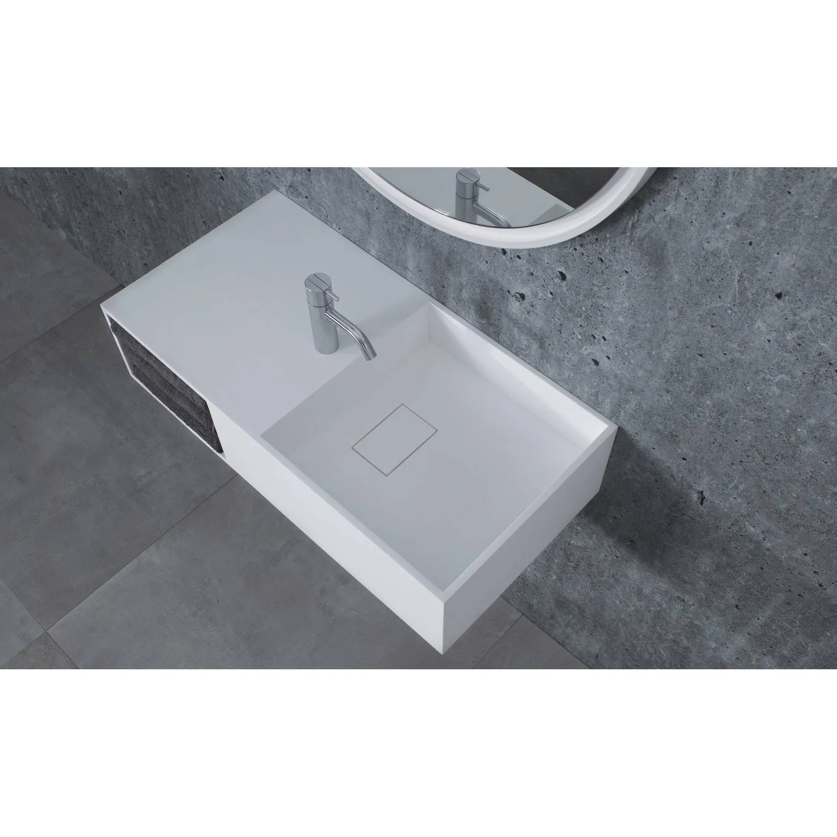 Copenhagen Bath Søndersø Right Wash Basin, L80 Cm