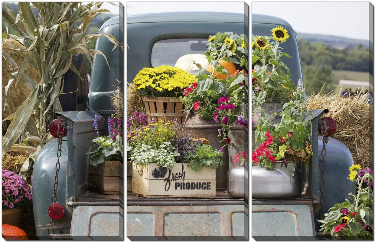 Country Delivery Wall Art - Multi Coloured - 45 X 30 - Set of 3