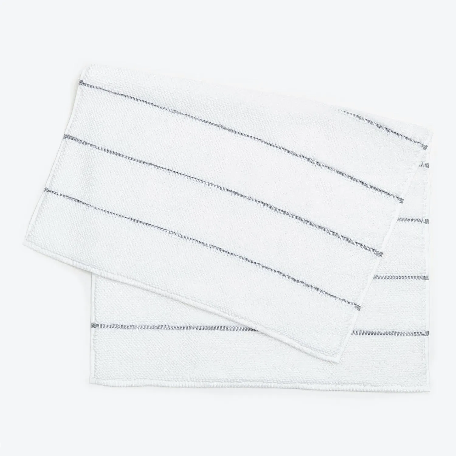 Cozy Bath Rug, White/Dark Gray