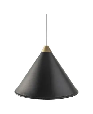 Cuero Namibia Pendant ø 35 Cm, Black/Brass With White Cable