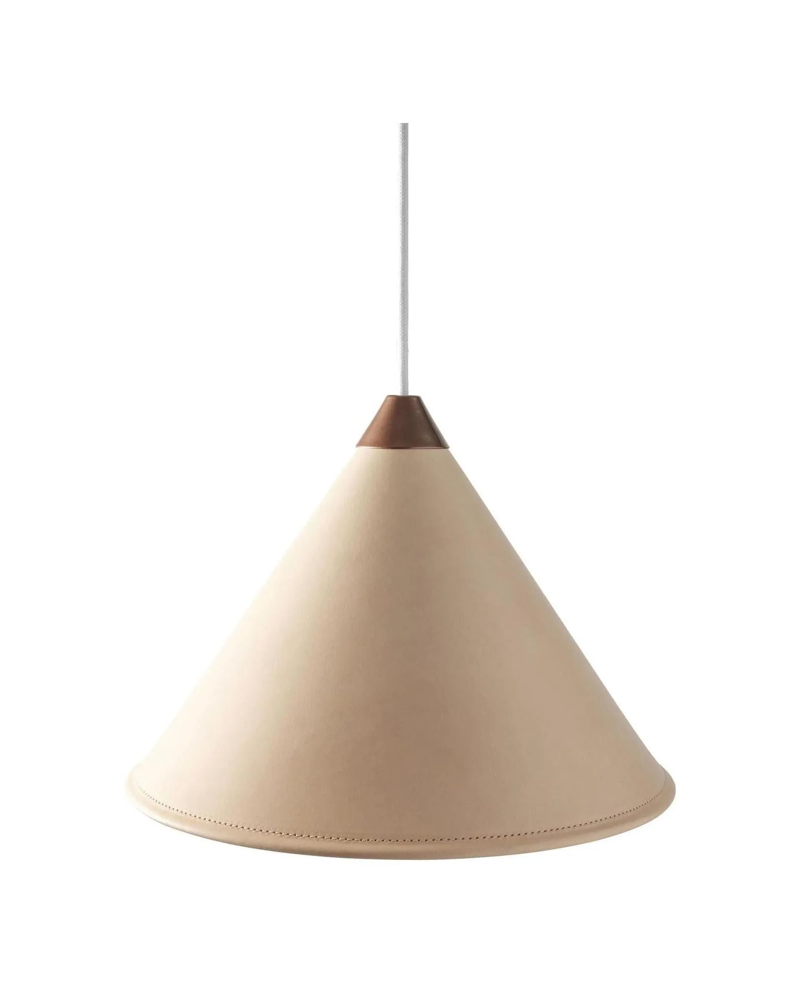 Cuero Namibia Pendant ø 35 Cm, Crude Nature/Copper With White Cable