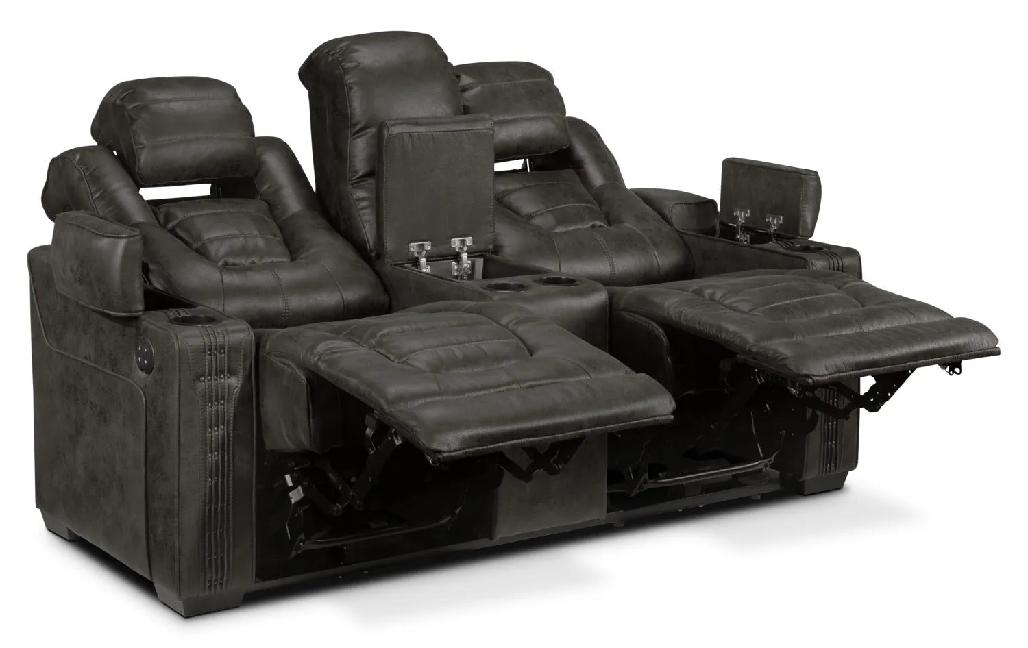 Dakota Power Reclining Loveseat - Charcoal