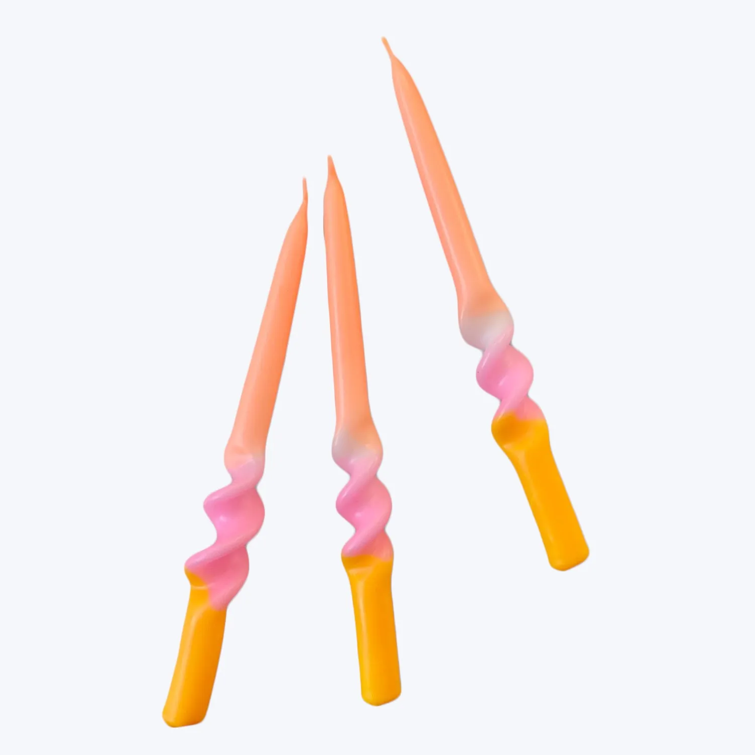 Dip Dye Twisted Taper Candle Set - Valentine Promise