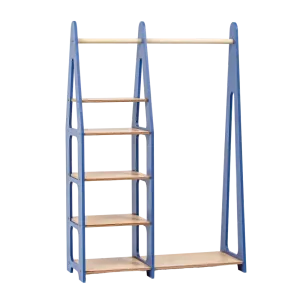 Duck Woodworks Children Wardrobe without Drawers Blue
