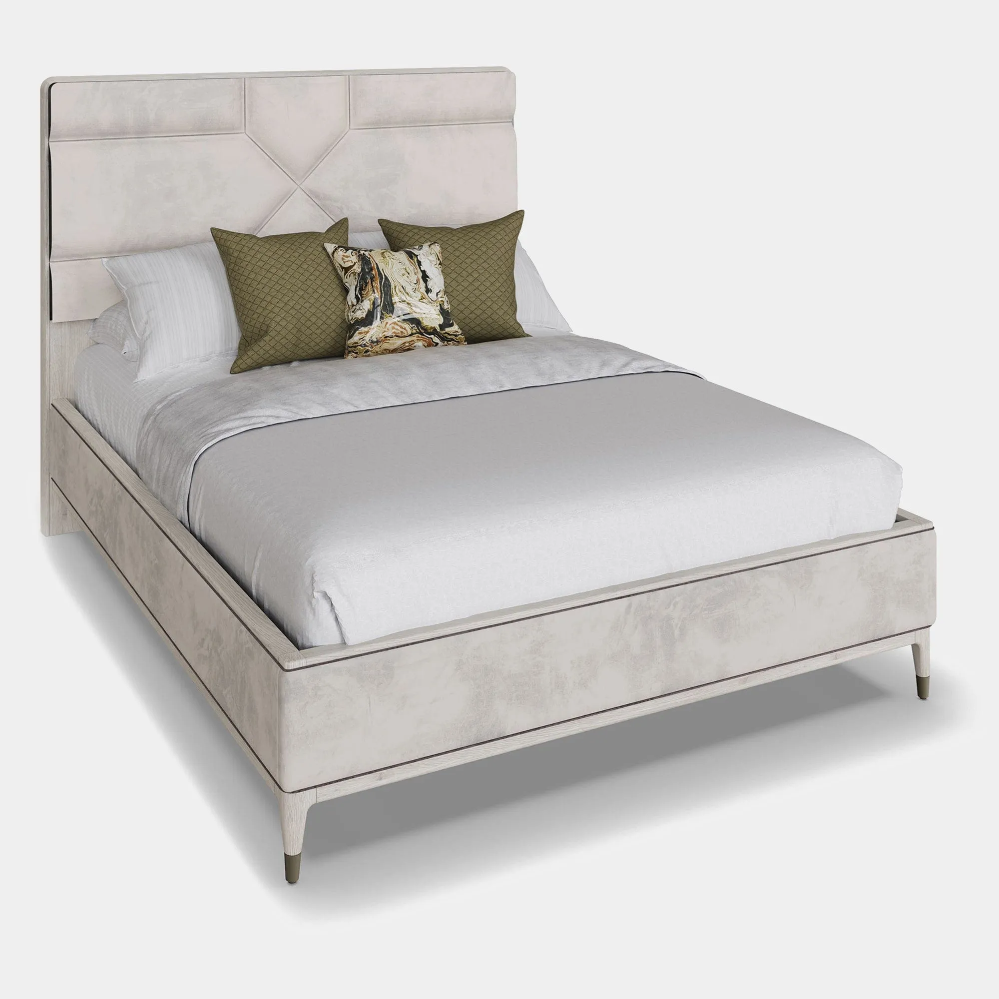 Dynasty - Bed Frame In Stone Finish
