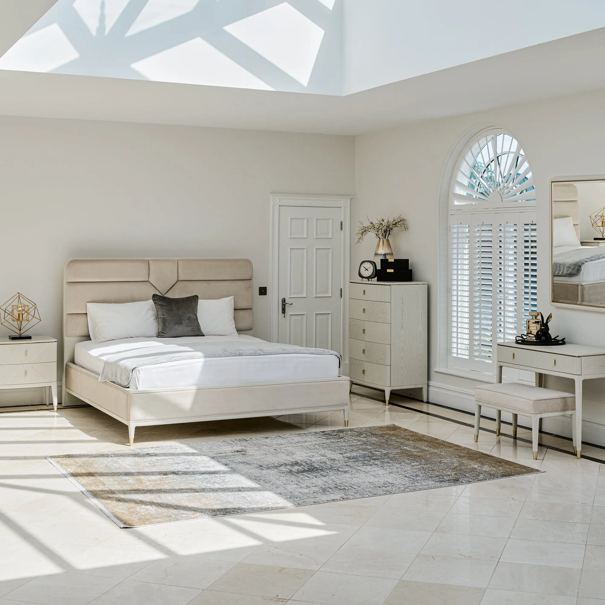 Dynasty - Bed Frame In Stone Finish